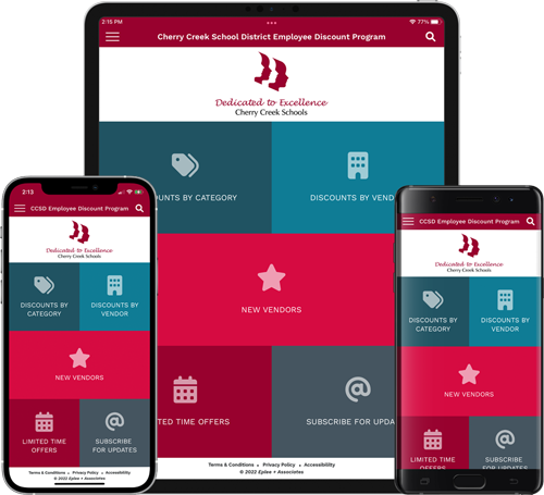 Cherry Creek School District Employee Discount Program Mobile App Screenshots